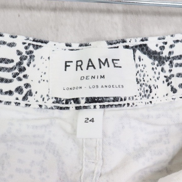 Frame Jeans Womens Size 24 White Gray Ali High Rise Cigarette Jeans Snake Print - Picture 3 of 7